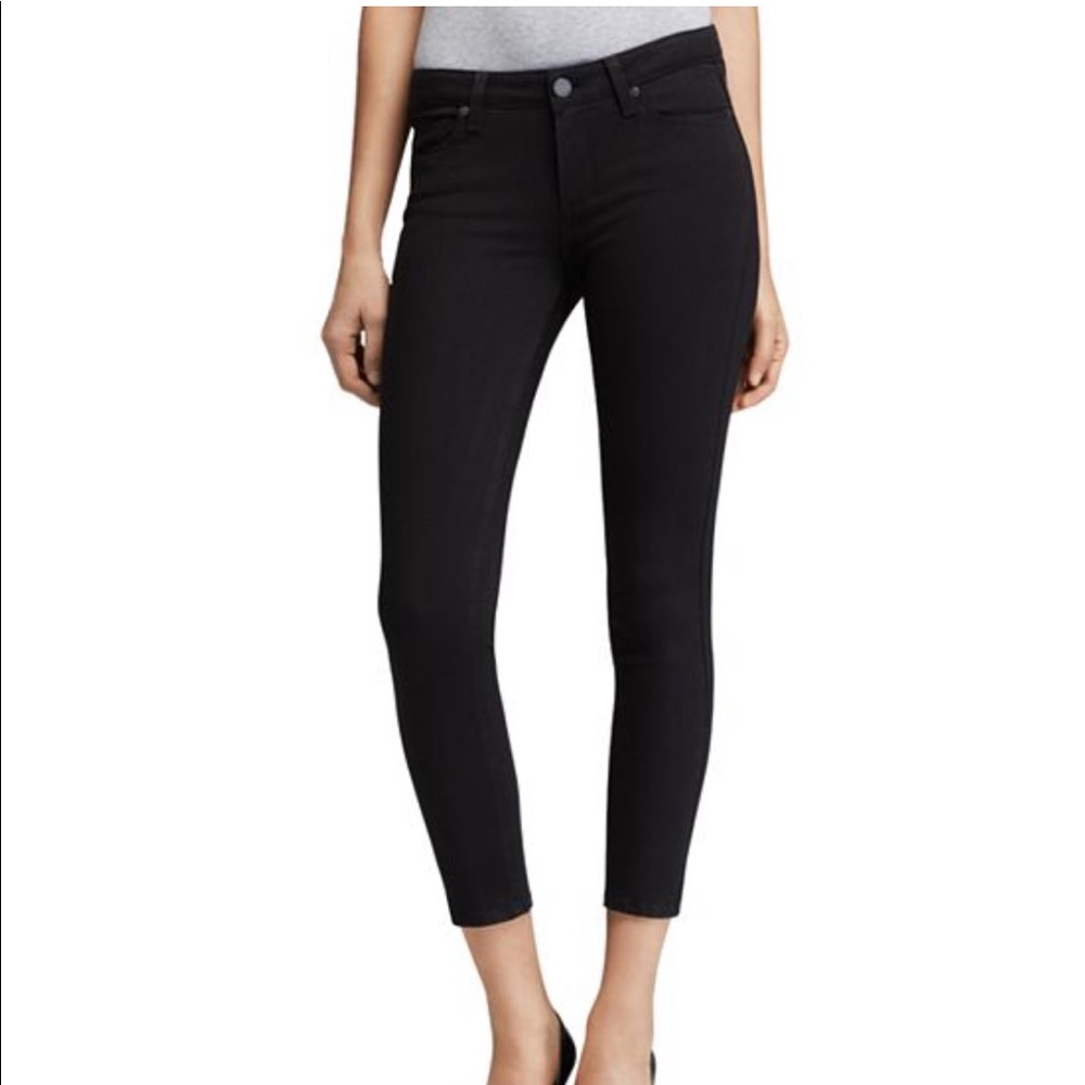 Paige black crop jeans transcend verdugo
